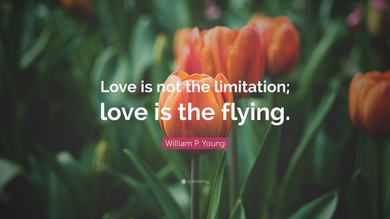 William P. Young Quote: “Love is not the limitation; love is the flying.”