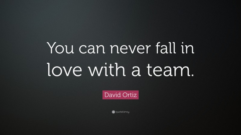 David Ortiz Quote: “You can never fall in love with a team.”