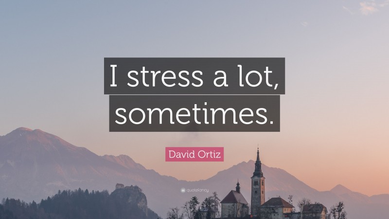 David Ortiz Quote: “I stress a lot, sometimes.”