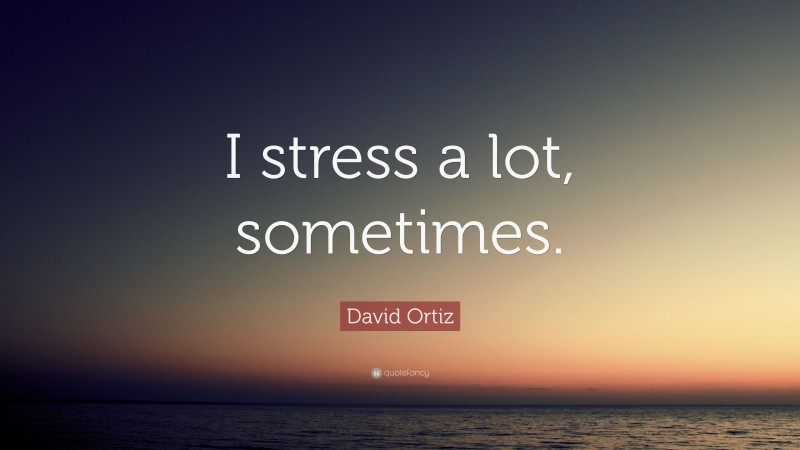 David Ortiz Quote: “I stress a lot, sometimes.”