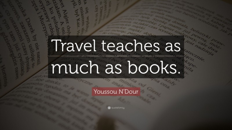 Youssou N'Dour Quote: “Travel teaches as much as books.”