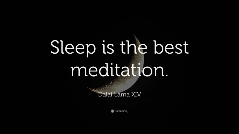 Dalai Lama XIV Quote: “Sleep is the best meditation.”