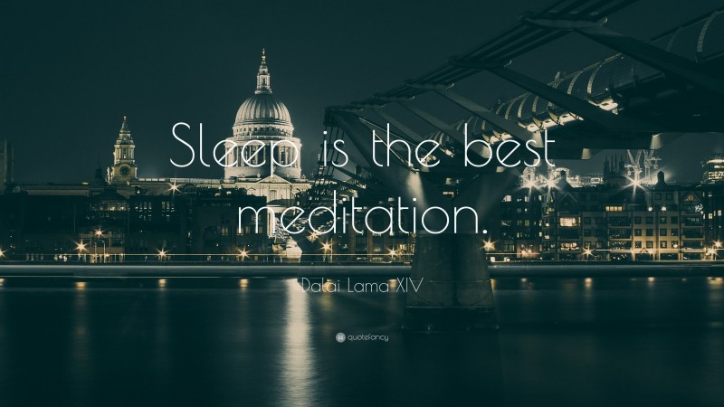 Dalai Lama XIV Quote: “Sleep is the best meditation.”