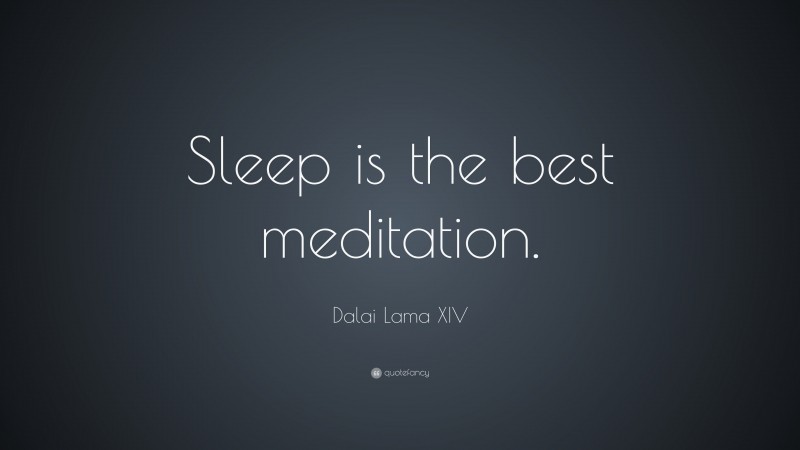 Dalai Lama XIV Quote: “Sleep is the best meditation.”