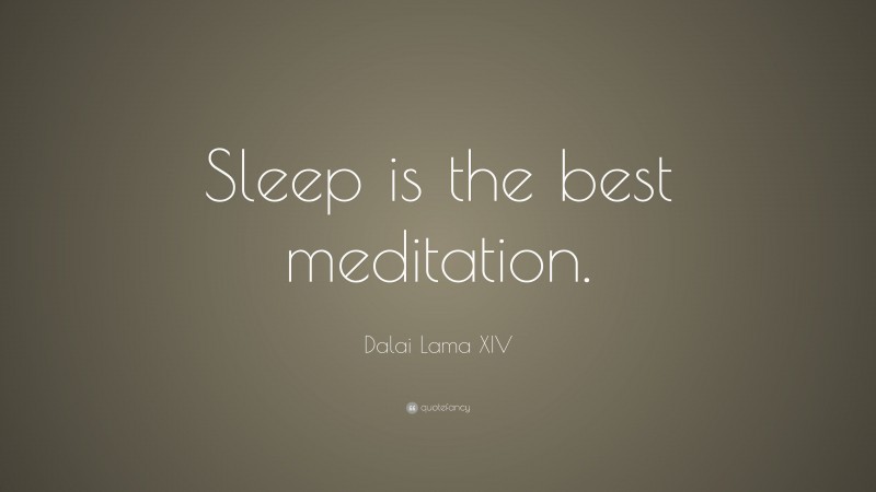 Dalai Lama XIV Quote: “Sleep is the best meditation.”