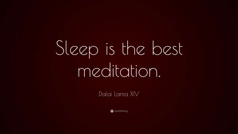 Dalai Lama XIV Quote: “Sleep is the best meditation.”