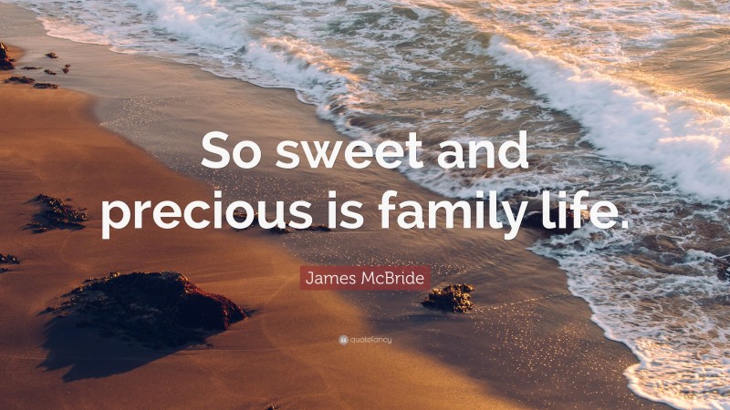 James McBride Quote: “So sweet and precious is family life.”