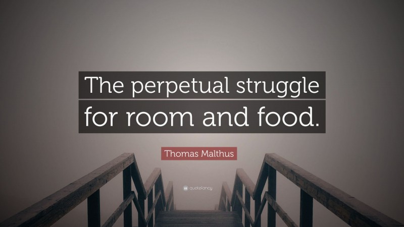 Thomas Malthus Quote: “The perpetual struggle for room and food.”