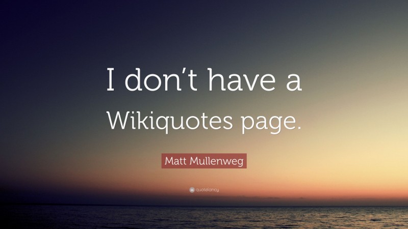 Matt Mullenweg Quote: “I don’t have a Wikiquotes page.”