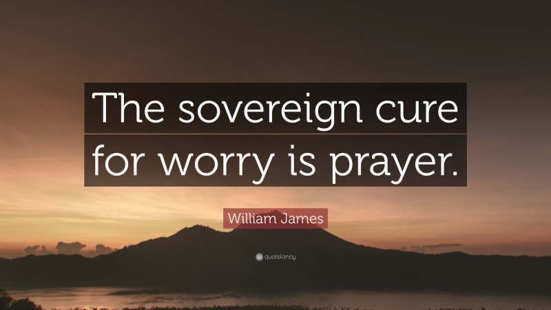 William James Quote: “The sovereign cure for worry is prayer.”