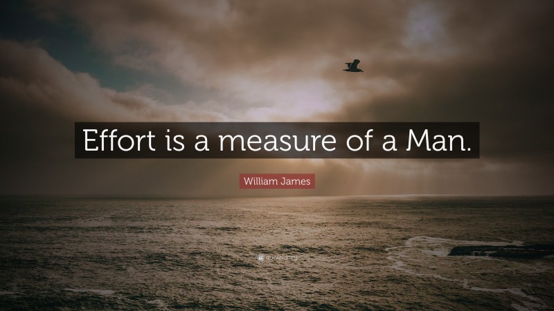 William James Quote: “Effort is a measure of a Man.”