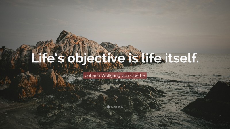 Johann Wolfgang von Goethe Quote: “Life’s objective is life itself.”