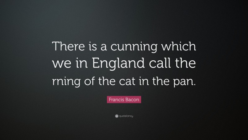Francis Bacon Quote: “There is a cunning which we in England call the rning of the cat in the pan.”