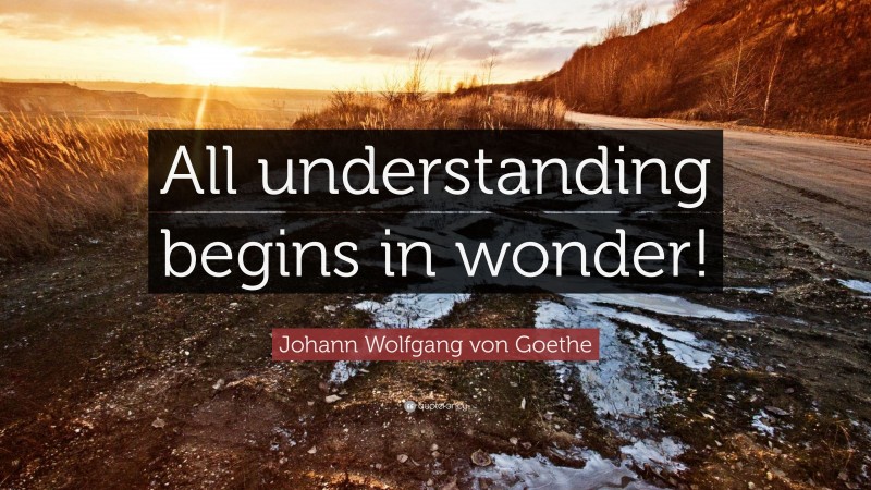 Johann Wolfgang von Goethe Quote: “All understanding begins in wonder!”