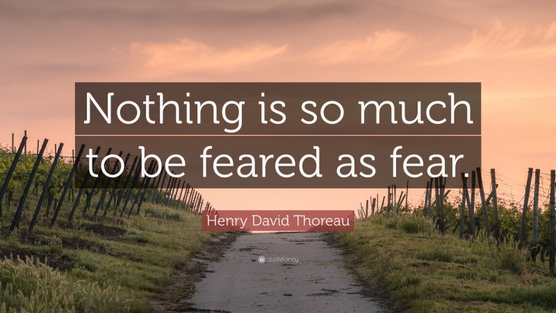 Henry David Thoreau Quote: “Nothing is so much to be feared as fear.”