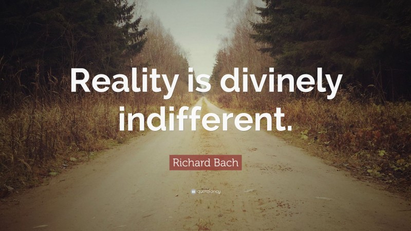 Richard Bach Quote: “Reality is divinely indifferent.”