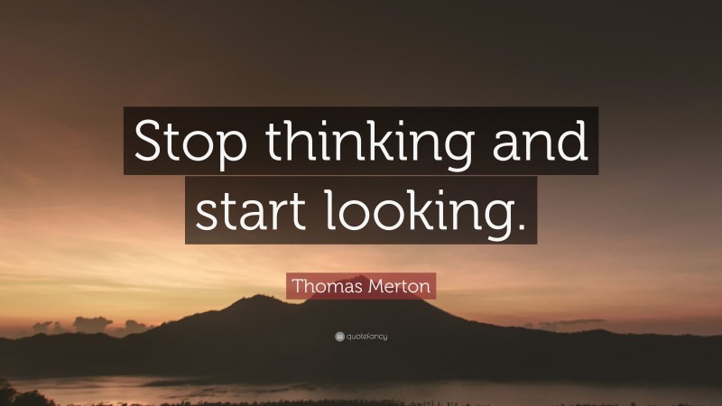 Thomas Merton Quote: “Stop thinking and start looking.”