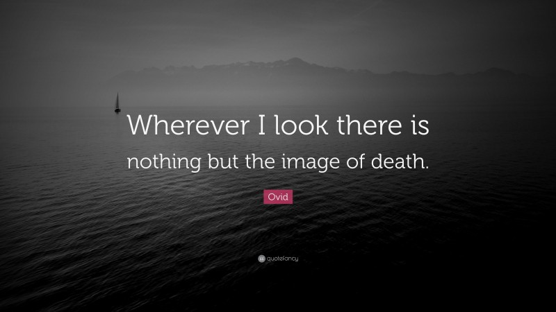Ovid Quote: “Wherever I look there is nothing but the image of death.”
