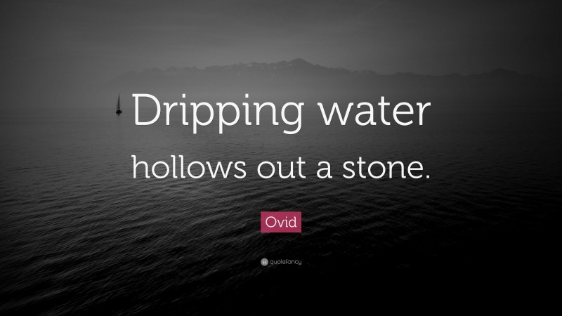 Ovid Quote: “Dripping water hollows out a stone.”