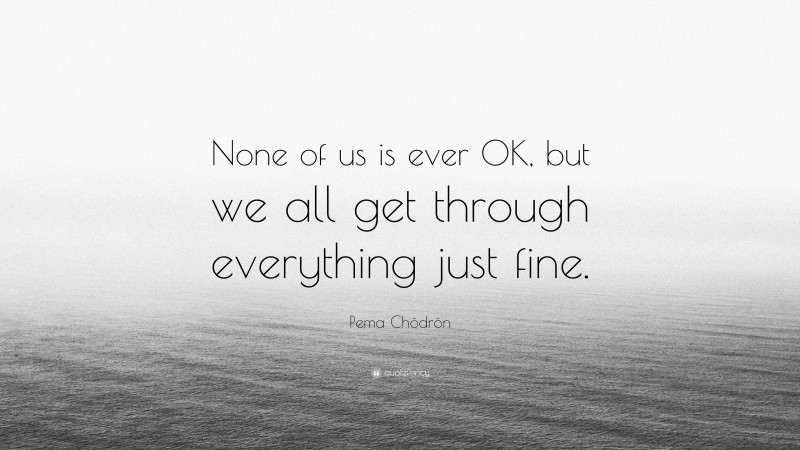 Pema Chödrön Quote: “None of us is ever OK, but we all get through everything just fine.”