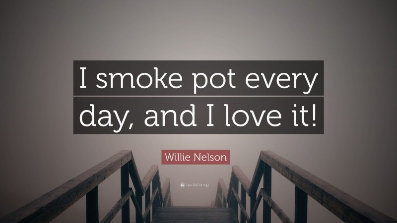 Willie Nelson Quote: “I smoke pot every day, and I love it!”