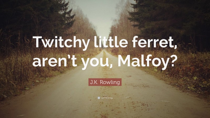 J.K. Rowling Quote: “Twitchy little ferret, aren’t you, Malfoy?”