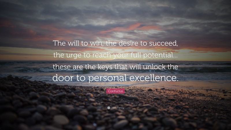 Confucius Quote: “The will to win, the desire to succeed, the urge to ...