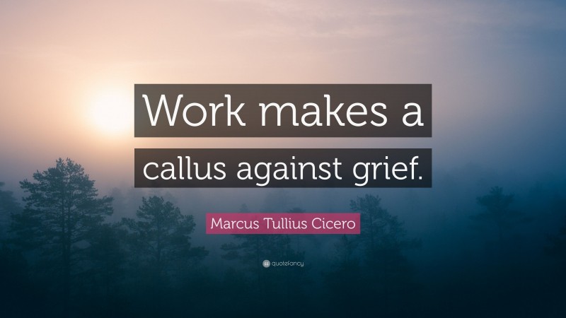 Marcus Tullius Cicero Quote: “Work makes a callus against grief.”