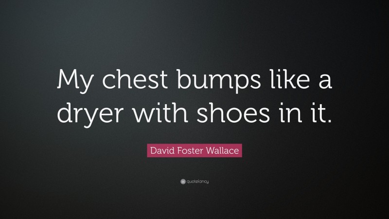 David Foster Wallace Quote: “My chest bumps like a dryer with shoes in it.”