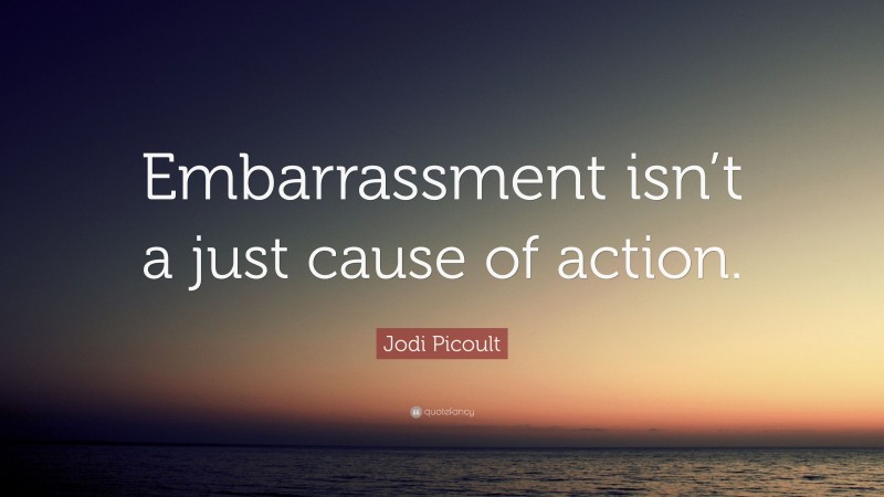 Jodi Picoult Quote: “Embarrassment isn’t a just cause of action.”