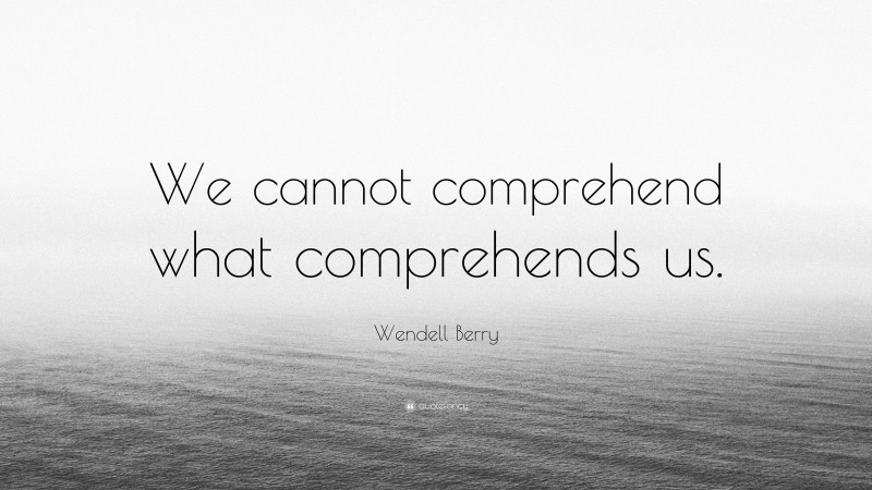 Wendell Berry Quote: “We cannot comprehend what comprehends us.”