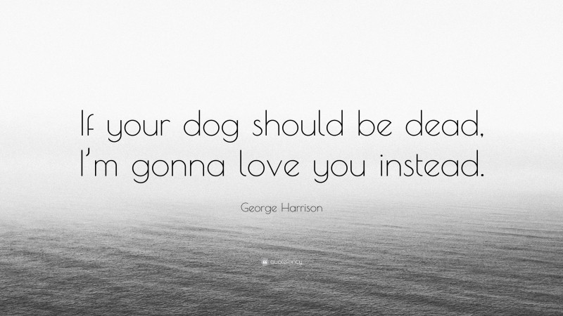 George Harrison Quote: “If your dog should be dead, I’m gonna love you instead.”