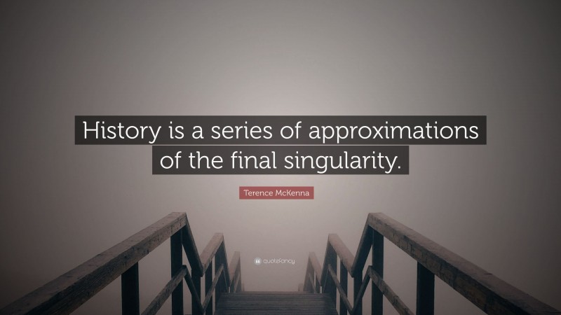 Terence McKenna Quote: “History is a series of approximations of the final singularity.”