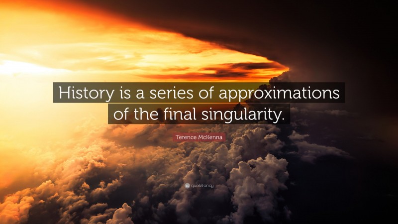 Terence McKenna Quote: “History is a series of approximations of the final singularity.”