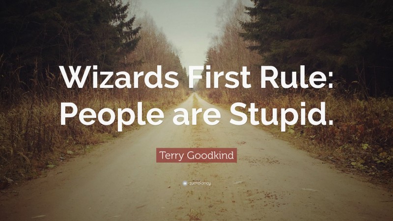 Terry Goodkind Quote: “Wizards First Rule: People are Stupid.”