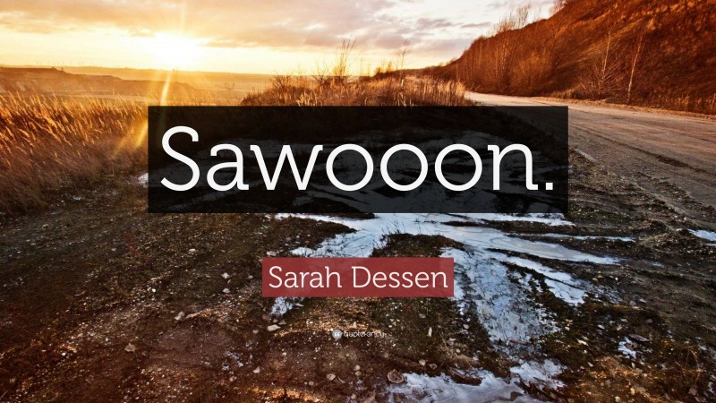 Sarah Dessen Quote: “Sawooon.”