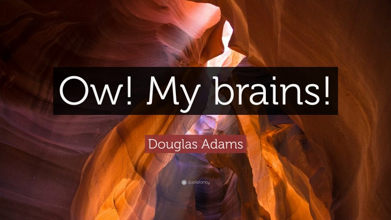 Douglas Adams Quote: “Ow! My brains!”