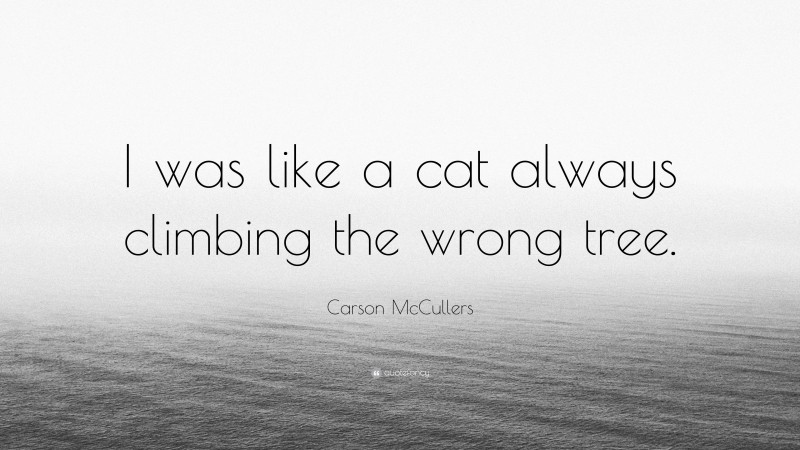Carson McCullers Quote: “I was like a cat always climbing the wrong tree.”