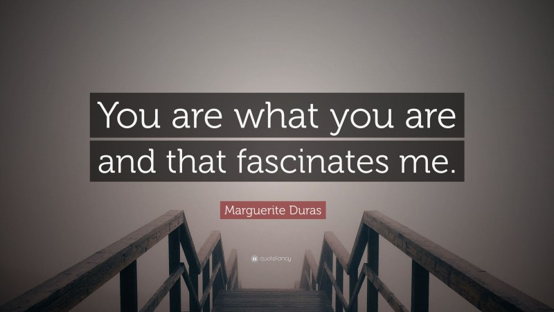 Marguerite Duras Quote: “You are what you are and that fascinates me.”