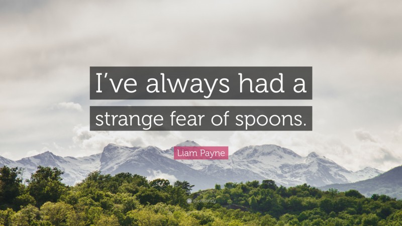 Liam Payne Quote: “I’ve always had a strange fear of spoons.”