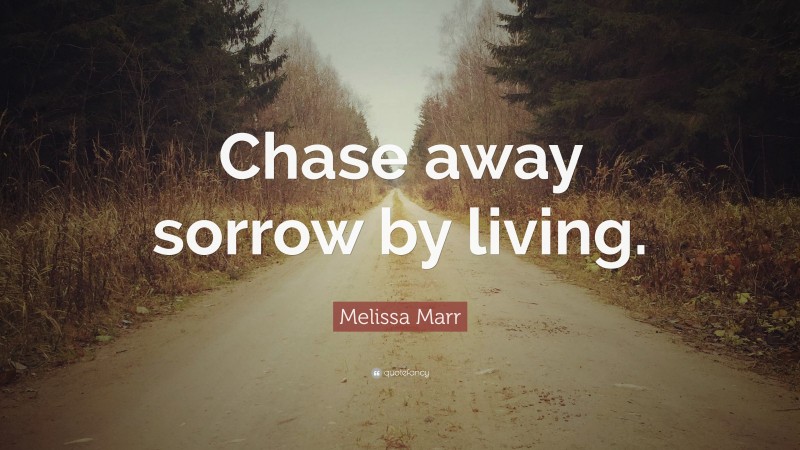 Melissa Marr Quote: “Chase away sorrow by living.”