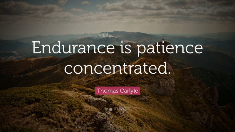 Thomas Carlyle Quote: “Endurance is patience concentrated.”