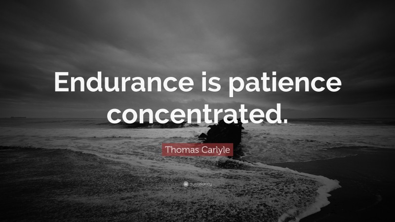 Thomas Carlyle Quote: “Endurance is patience concentrated.”