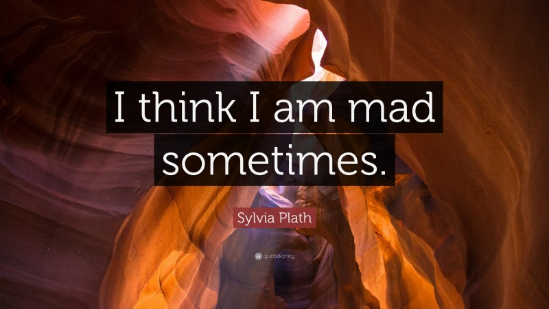 Sylvia Plath Quote: “I think I am mad sometimes.”