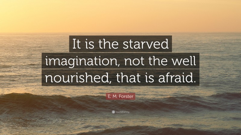 E. M. Forster Quote: “It is the starved imagination, not the well nourished, that is afraid.”