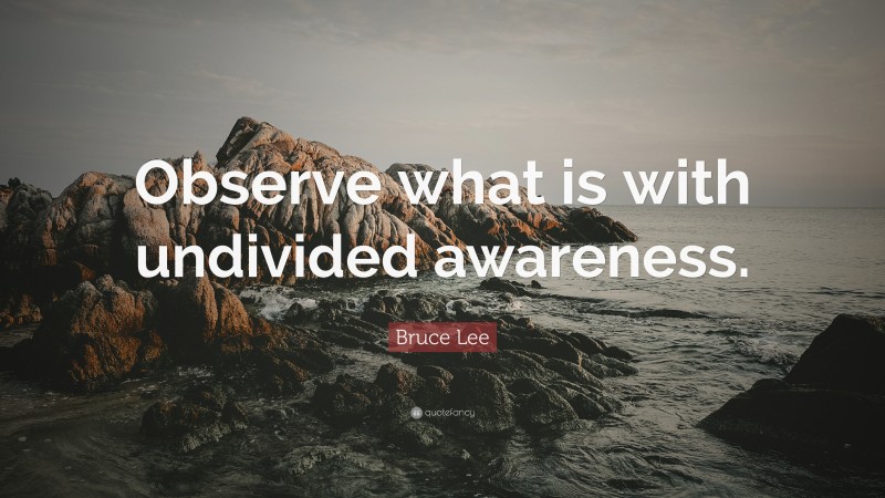 Bruce Lee Quote: “Observe what is with undivided awareness.”