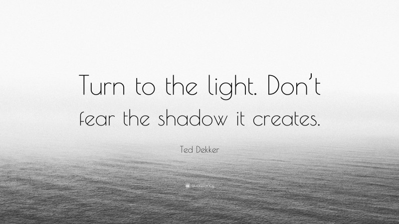 Ted Dekker Quote: “Turn to the light. Don’t fear the shadow it creates.”