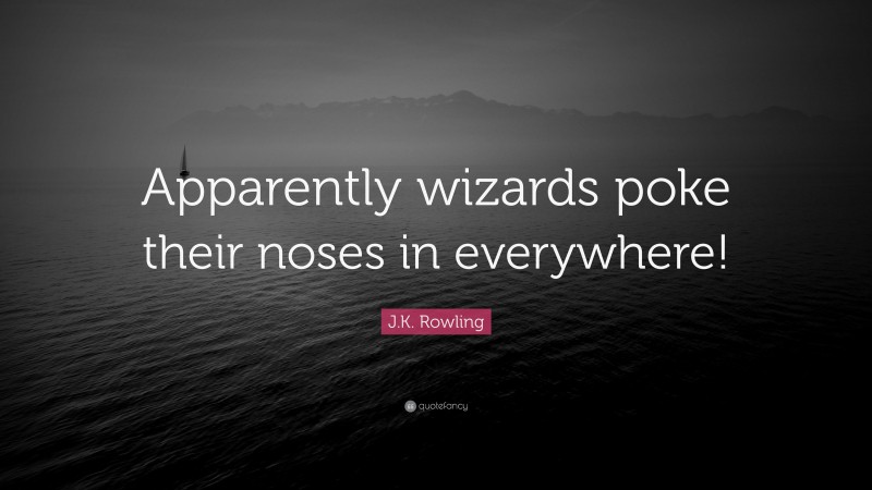 J.K. Rowling Quote: “Apparently wizards poke their noses in everywhere!”