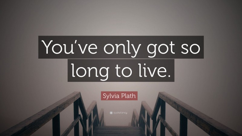 Sylvia Plath Quote: “You’ve only got so long to live.”