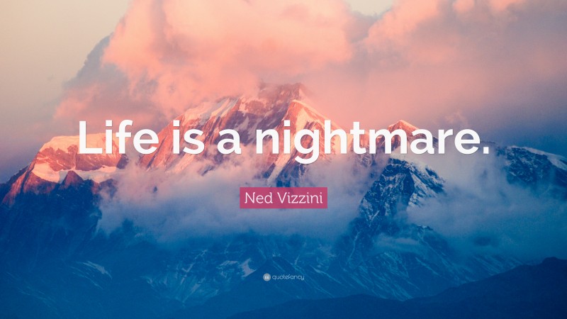 Ned Vizzini Quote: “Life is a nightmare.”
